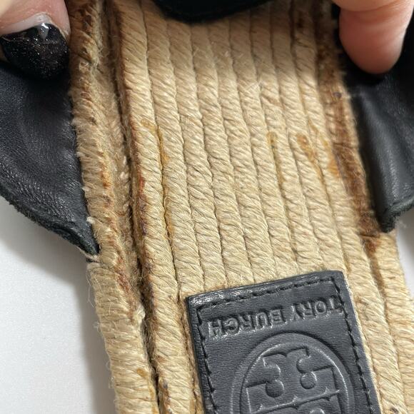 Tory Burch Max Suede Espadrille Mules Womens Size 10 Black Suede Slip On - Picture 7 of 10